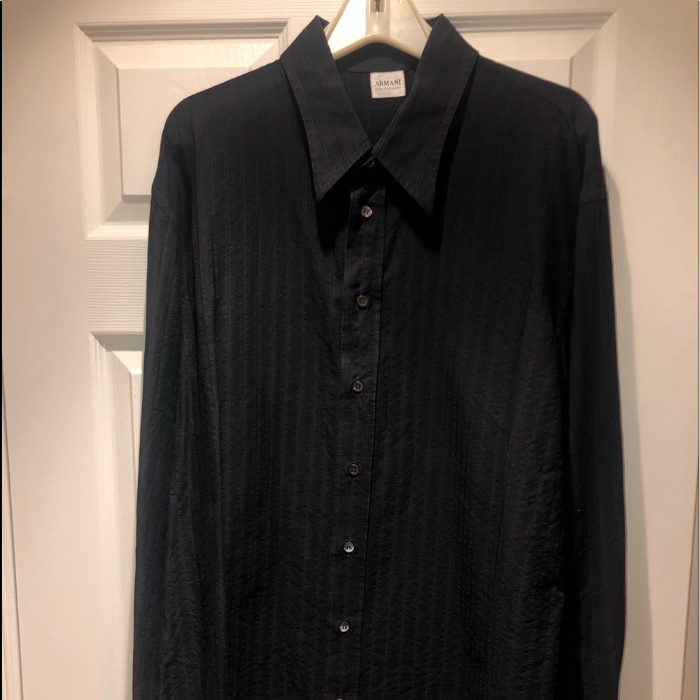 Men’s Giorgio Armani Black print dress shirt